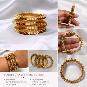 Beautiful Pearl & Stone Bangles
