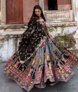 Garba special Black mirror work Lehenga Choli