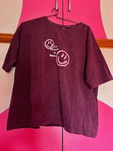 Grape Wash Smiley Face T-Shirt