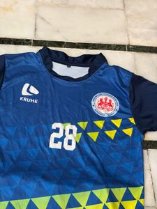 blue jersey with shorts