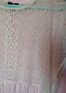 Sheer Lace Fringe Top