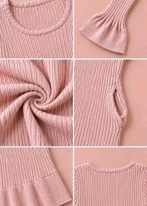 DUSTY PINK RIBBED MINI DRESS