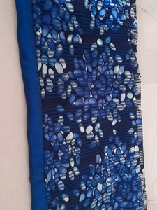 New Navy Blue Saree Pallu NET Ka Hai Stitchable Ha