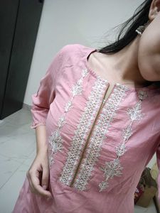 Melange Elegant Pink Embroidered Kurta