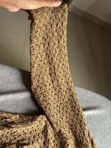 Brown Textured Cropped Top