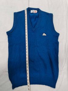 Blue V-Neck Sleeveless Sweater Vest