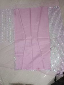 Elegant Party Wear Pink Net Sequence Saree
