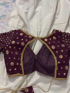 Elegant Ethnic Blouse with Gold Print