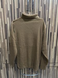 Brown Turtleneck Knit Sweater