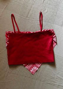 Bandana Print Crop Top