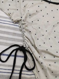 Polka Dot Drawstring Top