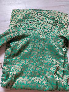 Green Long Kurti With Lining Inside