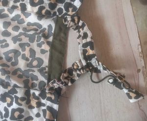 Leopard Print Blouse / Crop Top with Toe Back