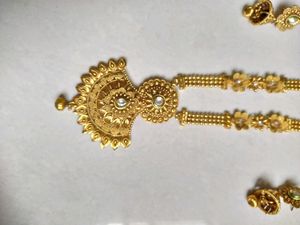 Gold Rich long Necklace with Earings in 1 gram