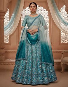 Stunning Teal Ombre Lehenga Choli