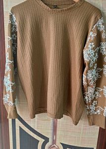 Embroidered Sleeve style Top