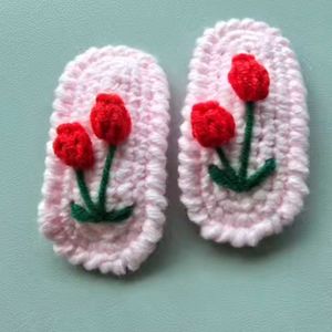 crochet embroidery tic tac hair clip
