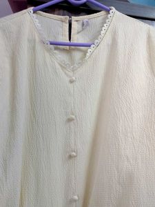 Elegant Cream Textured Blouse