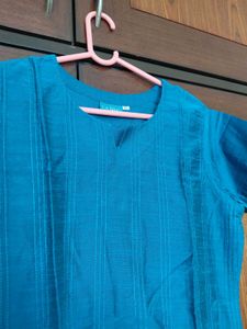 Teal Blue Textured Top