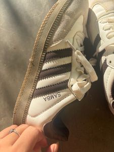 Adidas Samba White &amp; Brown Sneakers