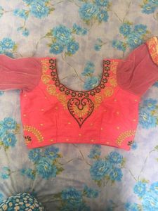 Peach Embroidered Blouse