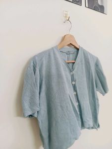 Light Blue Button-Up Top