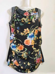 Women's Black Floral Print Sleeveless Top 34"-38"