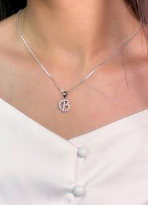B Letter Chain Pandent Pure Silver 925