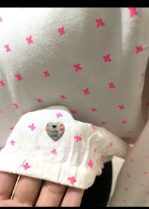 Tom tailor White &amp; Pink Print Top