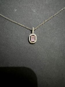 Elegant Pink Gemstone &amp; Diamond Necklace