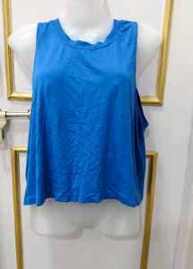Blue Sleeveless Tank Top