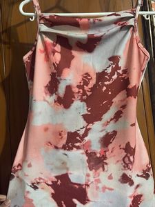 Abstract Print Slip Dress