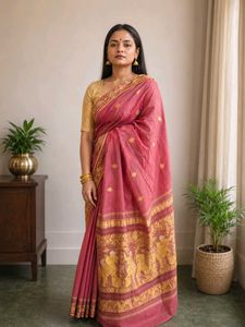 Fulrani Mayur Cotton Baluchari Saree