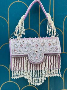 Women's Handmade velvet Stone Evening ladies clutc