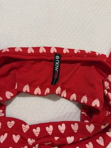 Cute Heart Print Brallate Top