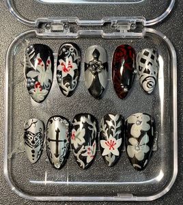 Gothic Floral Press-On Nails