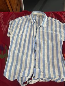 Lee cooper Blue & White Striped Button-Up Shirt
