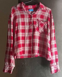 Classic Red &amp; White Plaid Flannel shirt