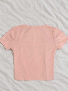 Cute Pink Ribbed Crop Top