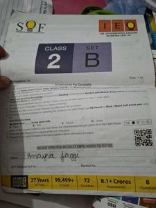 SOF Class 2 Olympiad Question Paper