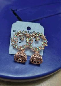 Fashion Jewelry Rose Gold Jhumka Earrings