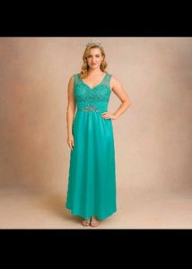 Stunning Teal Embellished Maxi Dress