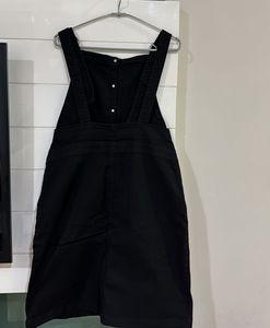Black Denim Pinafore Dress