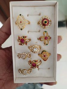 Assorted Gold Tone Ring Collection