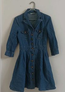 Blue Denim Button-Up Dress