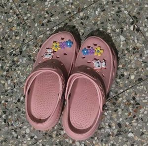Cute Pink Crocs with Charms