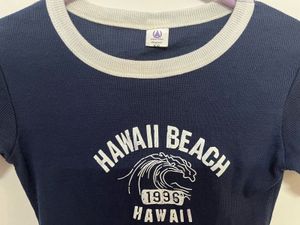 Navy Blue Hawaii Graphic Baby Tee