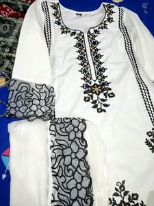 Organza Detailing Kurta Set