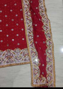 Red Embroidered Salwar Suit