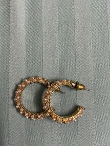 Elegant Pearl Hoop Earrings